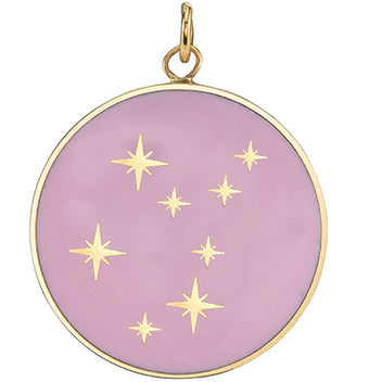Large Enamel Constellation Pendant Necklaces Bare Collection Virgo  