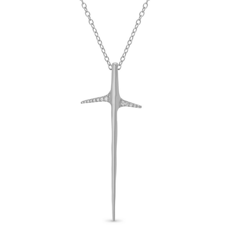Thorn Necklace Pendant Elisabeth Bell Jewelry White Gold Diamonds Small