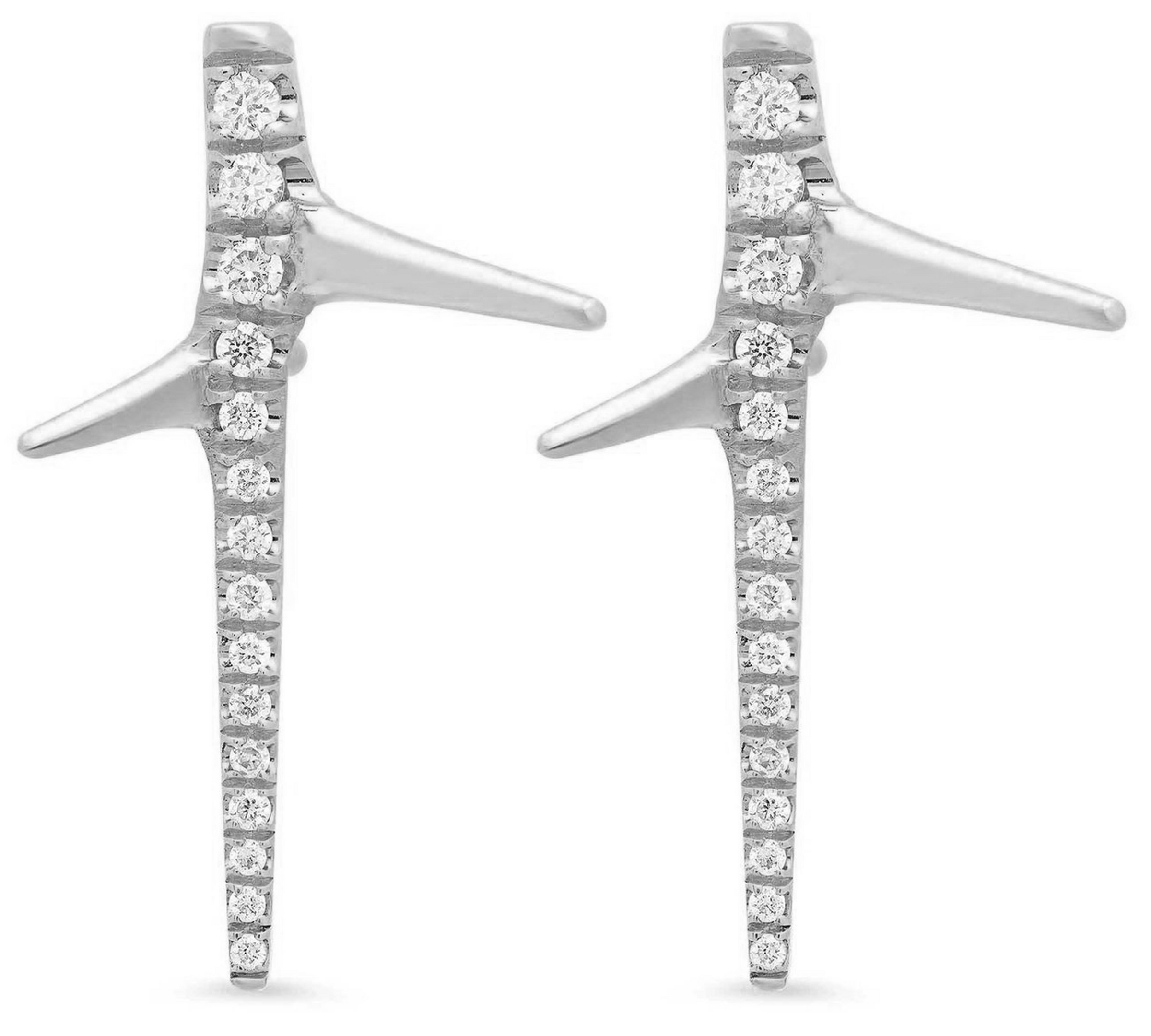Thorn Studs Stud Earrings Elisabeth Bell Jewelry White Gold with Diamonds  