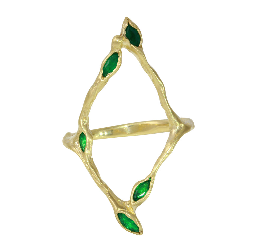 Kite Marquise Ring, Emerald Statement Jaine K Designs   