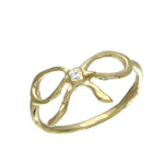 14k Yellow Gold Ribbon with Diamonds Ring Ring Jaine K Designs   