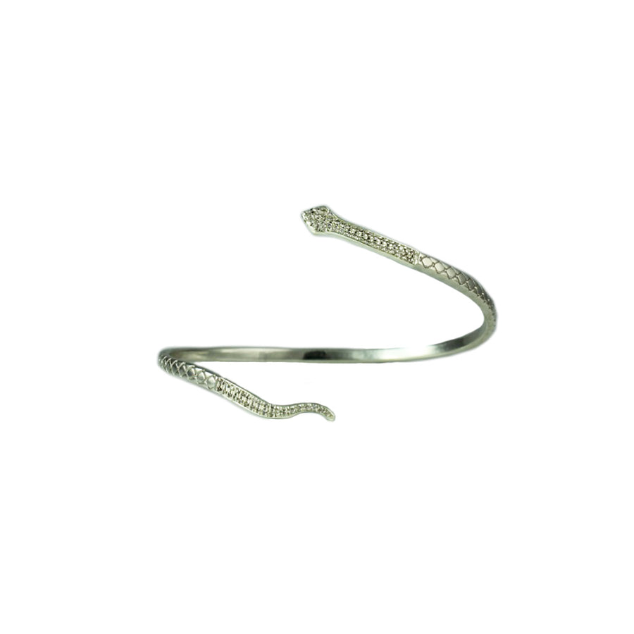 OG Snake Cuff, Silver with Diamond Pave Cuff Kathy Rose Jewelry   