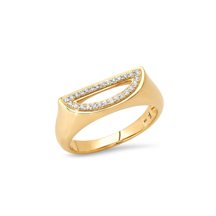 Chunky Initial Diamond Ring Statement Helena Rose Jewelry   
