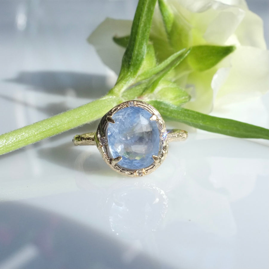Rustic Sapphire Ring Rings Elisabeth Bell Jewelry   