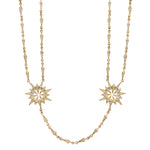 Sunburst Starburst Diamond Necklace, Yellow Gold Necklace Karma El-Khalil   