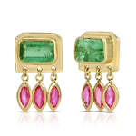 Emerald Raindrop Earrings Stud Christina Magdolna Jewelry   