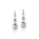 Rock Crystal Earrings with Diamonds Drop Goshwara   