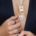 Gold Lion Medallion Necklace Pendant Helena Rose Jewelry   