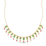 Crown Necklace in Emerald and Ruby Collar Christina Magdolna Jewelry   