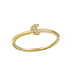 Pave Moon Ring Band Jaine K Designs Yellow Gold  