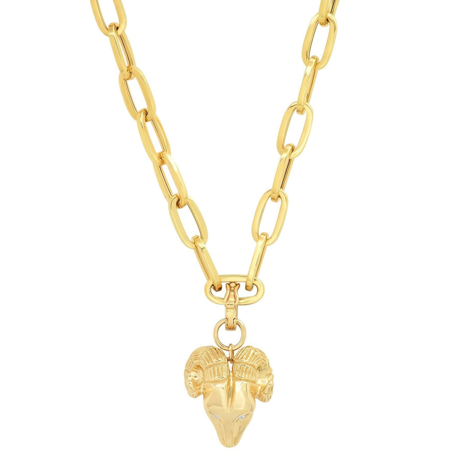 Gold Ram Necklace Pendant Helena Rose Jewelry   
