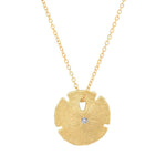 Small Sand Dollar Necklace Pendant Necklace Elisabeth Bell Jewelry Yellow Gold