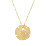 Small Sand Dollar Necklace Pendant Necklace Elisabeth Bell Jewelry Yellow Gold