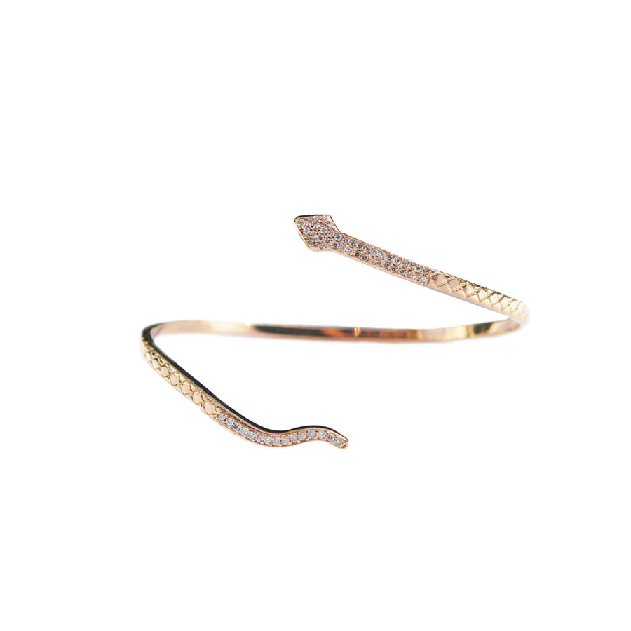 OG Snake Cuff, Gold with Pave Diamond Cuff Kathy Rose Jewelry Rose Gold  