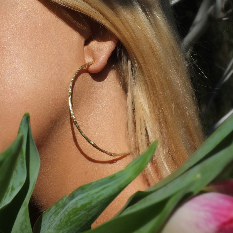 Large Round Willlow Hoop Earrings Hoops Elisabeth Bell Jewelry   