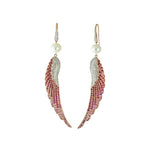 Pave Diamond Sapphire Wing Earrings Drop Earrings Hanut Singh
