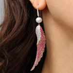 Pave Diamond Sapphire Wing Earrings Drop Earrings Hanut Singh