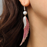 Pave Diamond Sapphire Wing Earrings Drop Earrings Hanut Singh